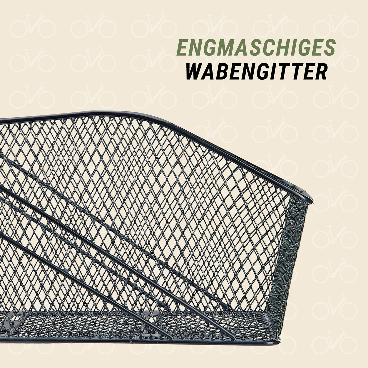 Fahrradkorb XXL Wabengitter - Ansicht von der Seite