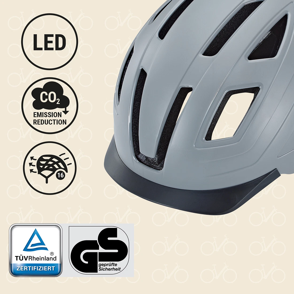 ECO Urban Bike Helm grey