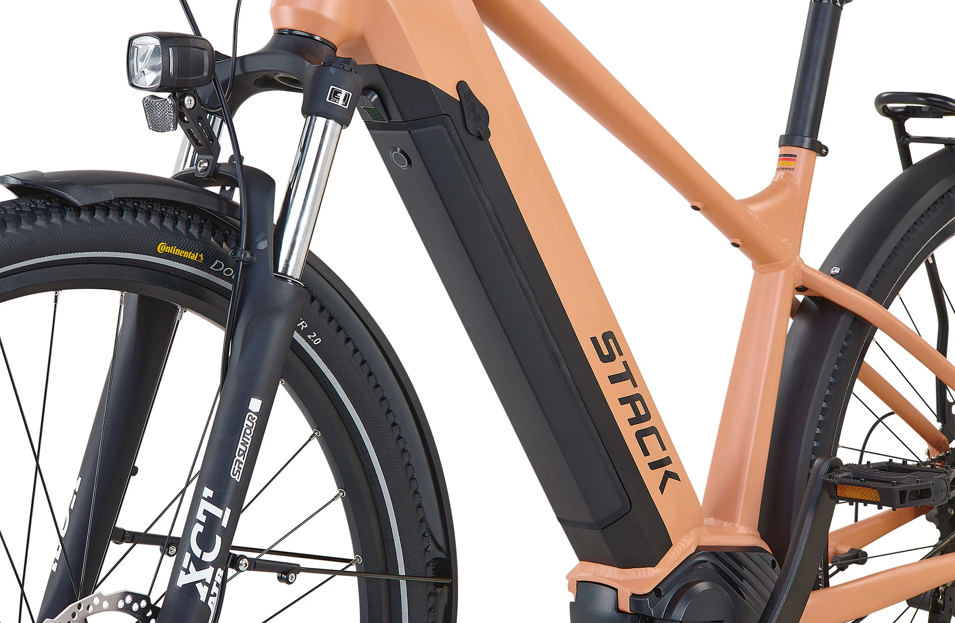 Stack 3.1 E-SUV E-Bike - Detailansicht Akku auf weißem Grund