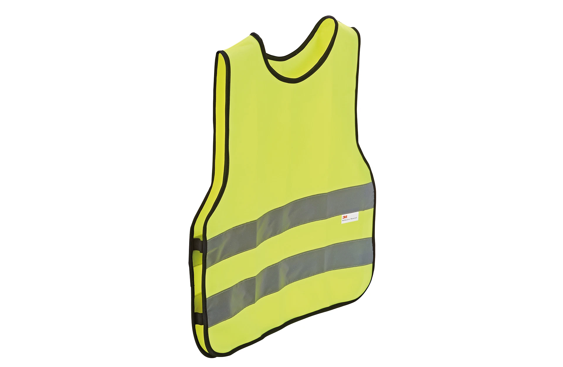 Sicherheitsweste gelb - diagonale Ansicht auf weißem Grund