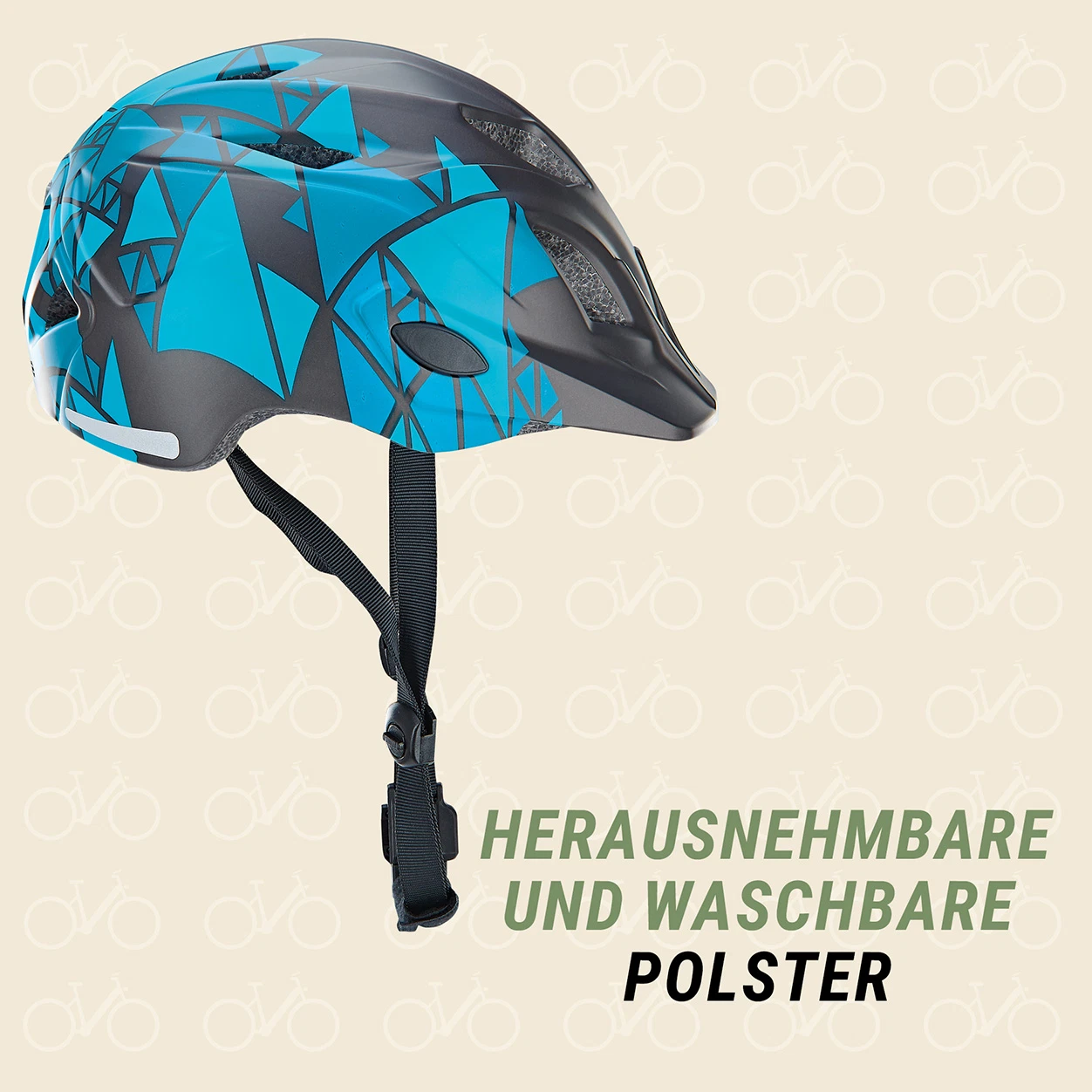 Kinder-Fahrradhelm schwarz-blau