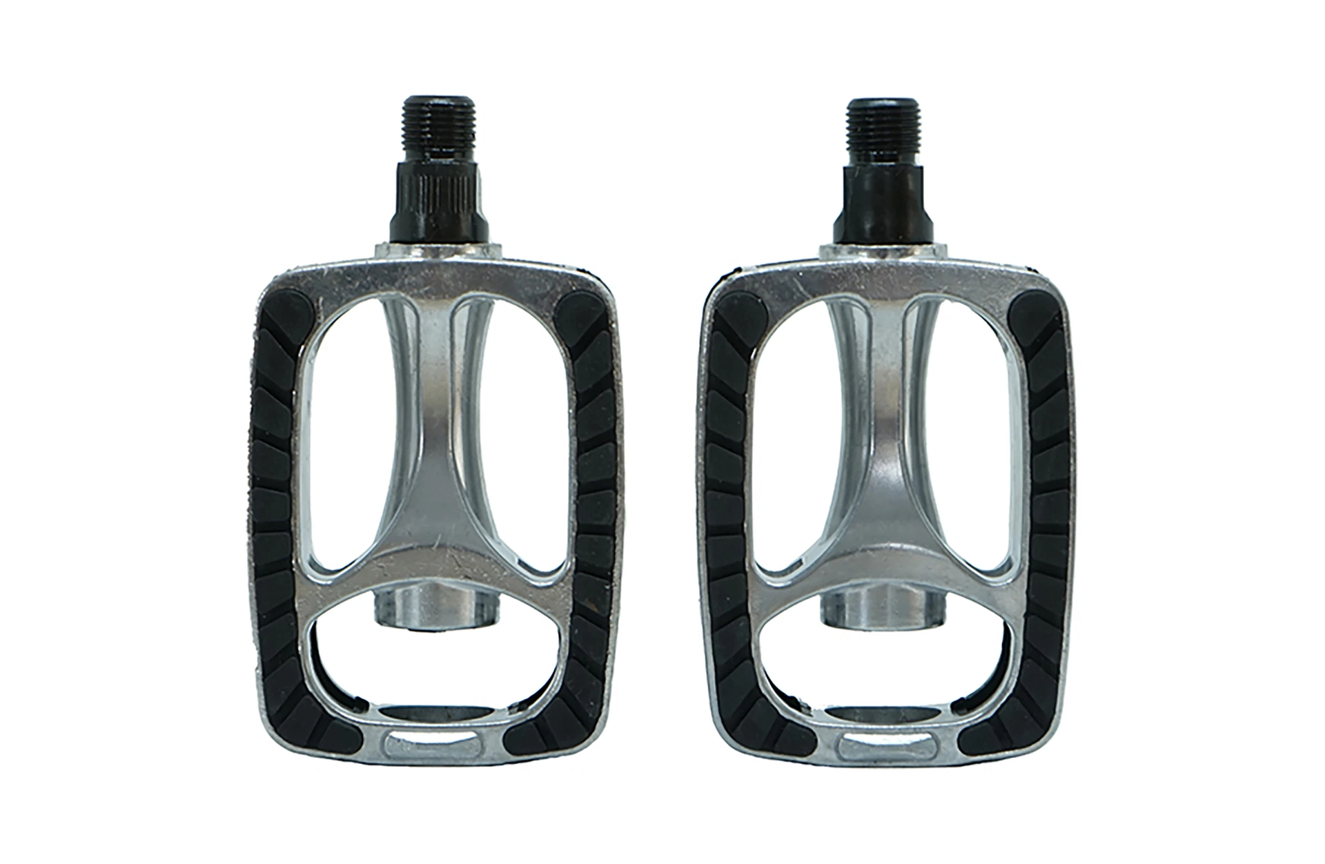 Pedale silber - Ansicht von oben auf weißem Grund