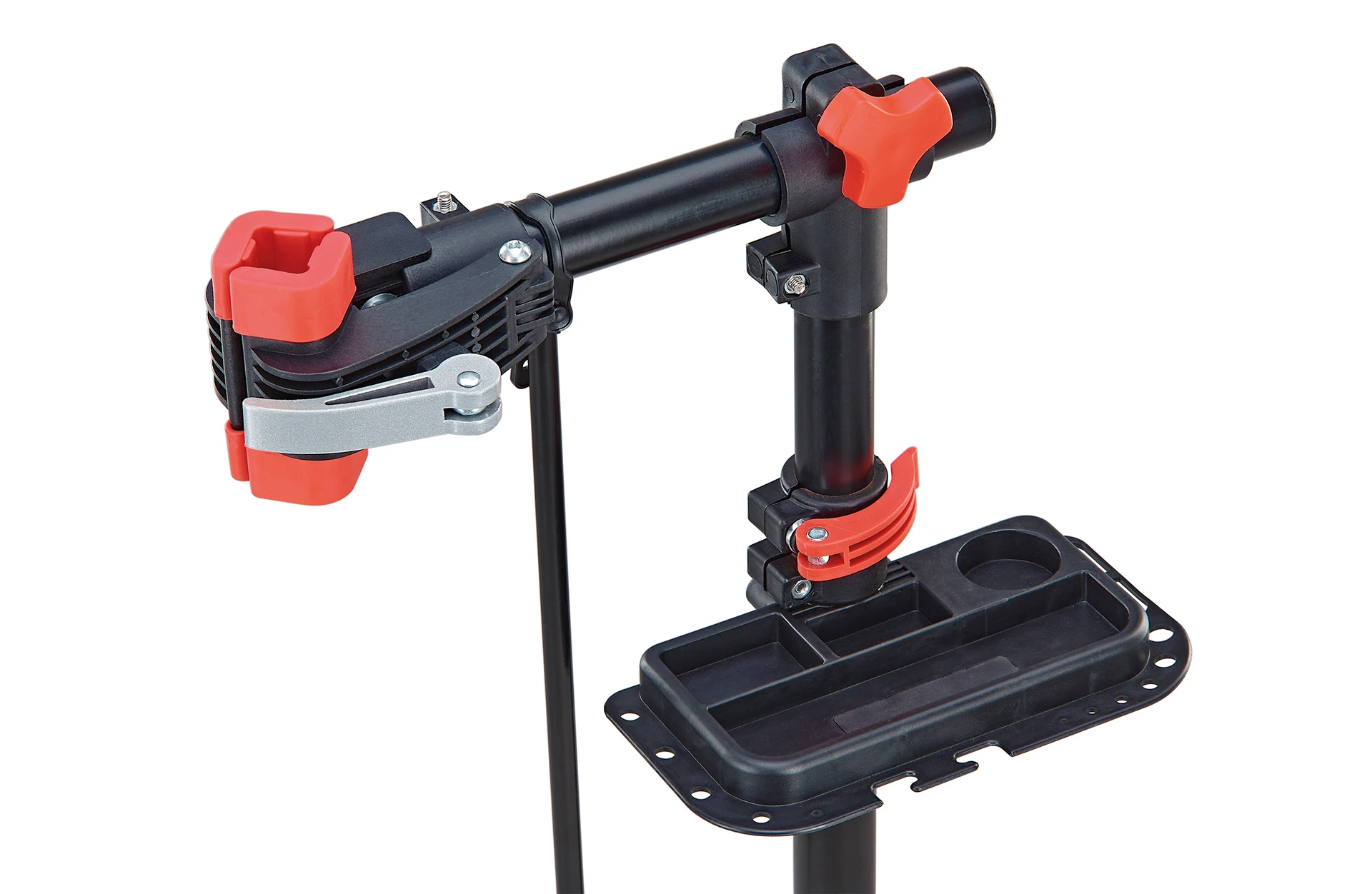 Montageständer schwarz/rot für Fahrräder - Detailansicht Greifarm