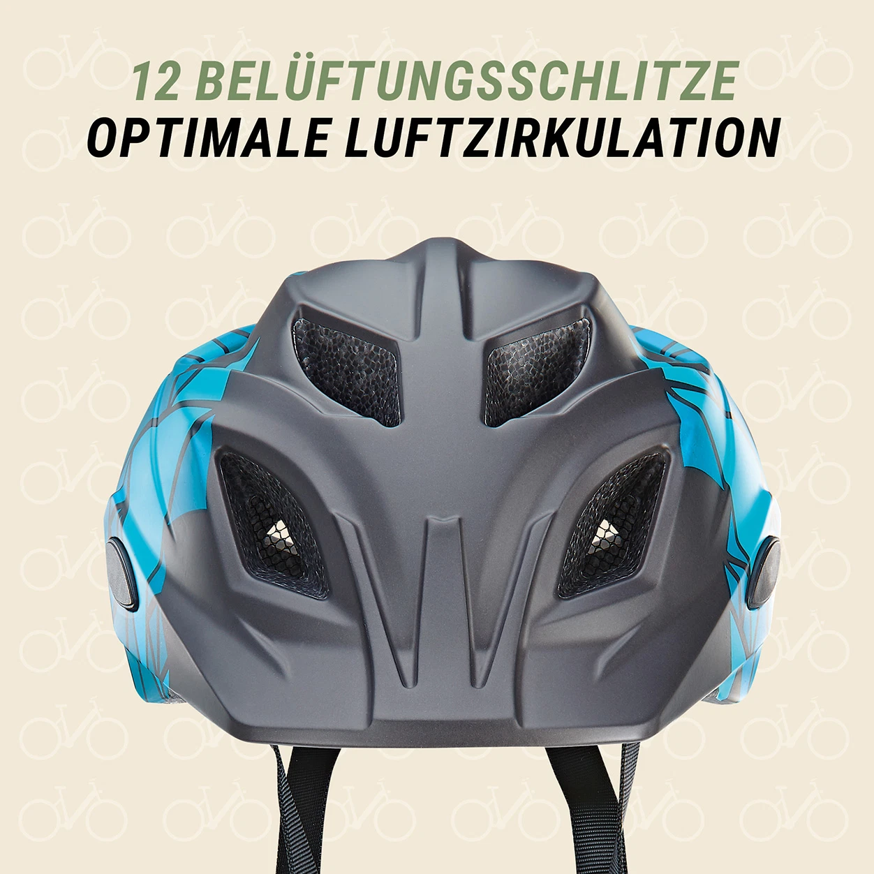 Kinder-Fahrradhelm schwarz-blau