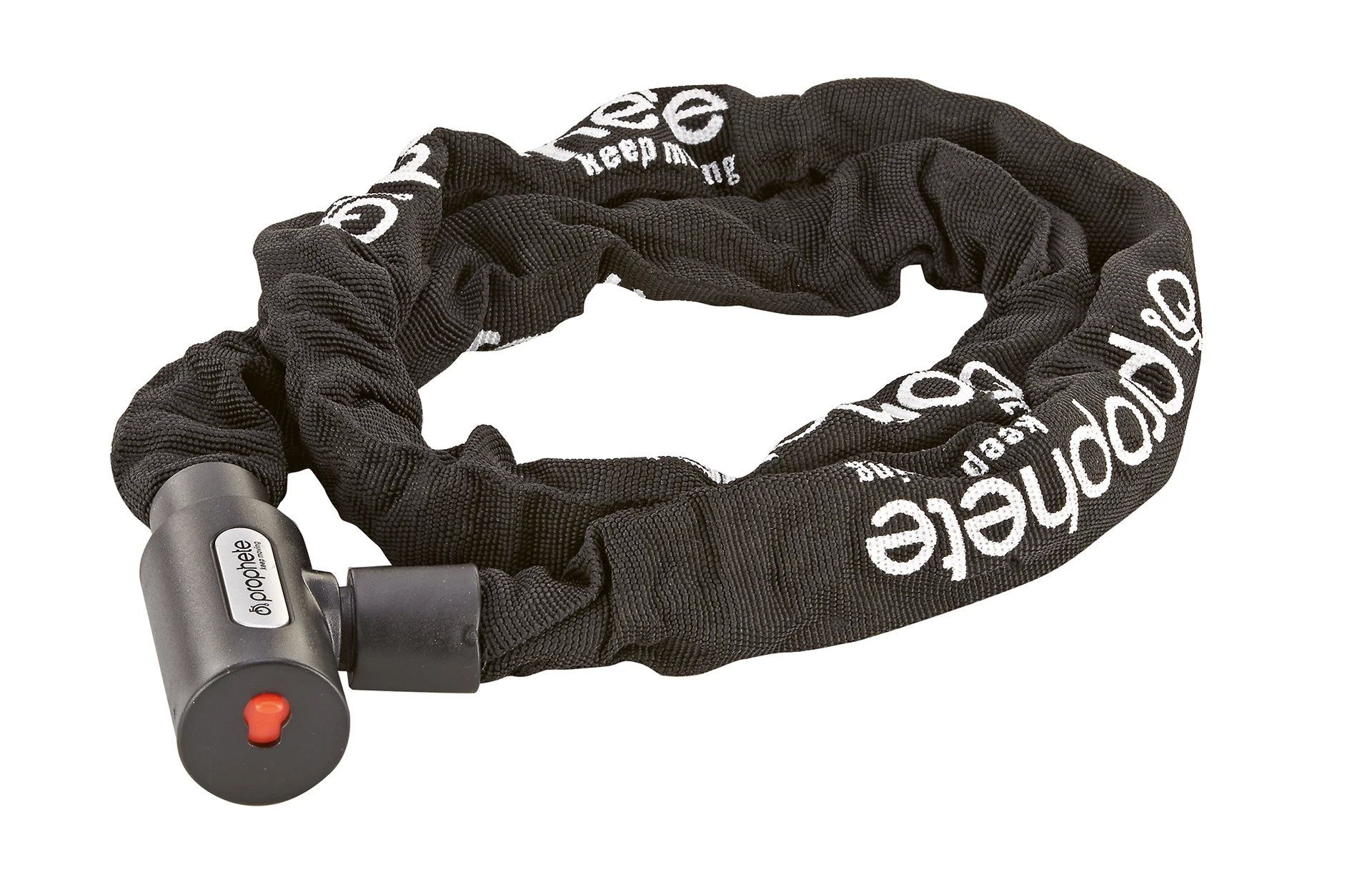 Kettenschloss - diagonale Ansicht auf weißem Grund