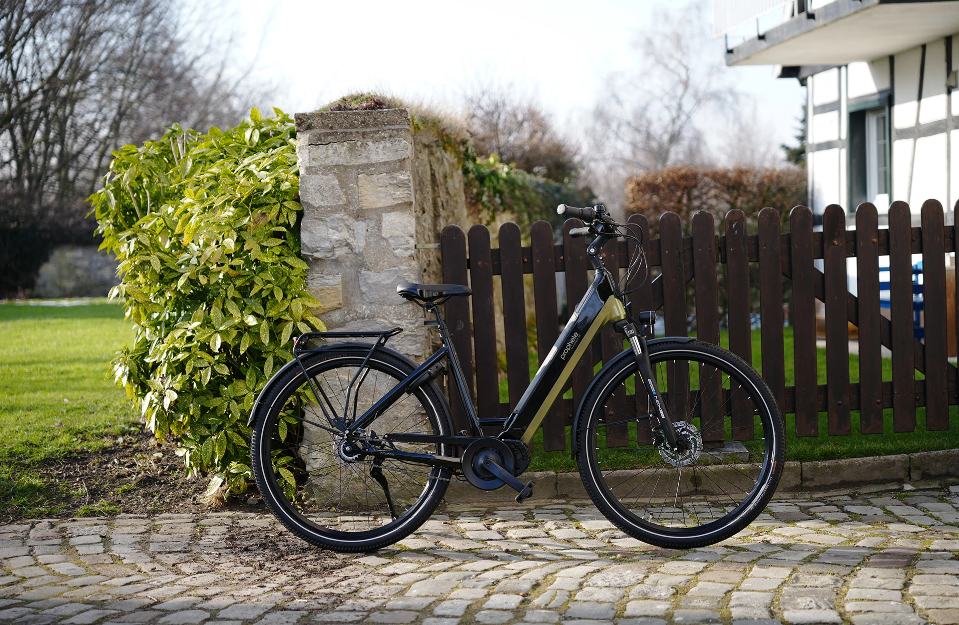 Geniesser 6.0 City E-Bike - stehen vor einem Garten im Freien