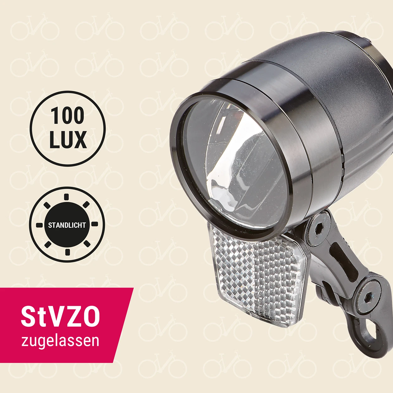 LED Scheinwerfer 100 LUX StVZO zugelassen - diagonale Ansicht