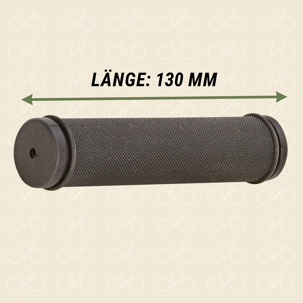 Fahrradgriffe Schwarz länge 130mm - diagonale Ansicht