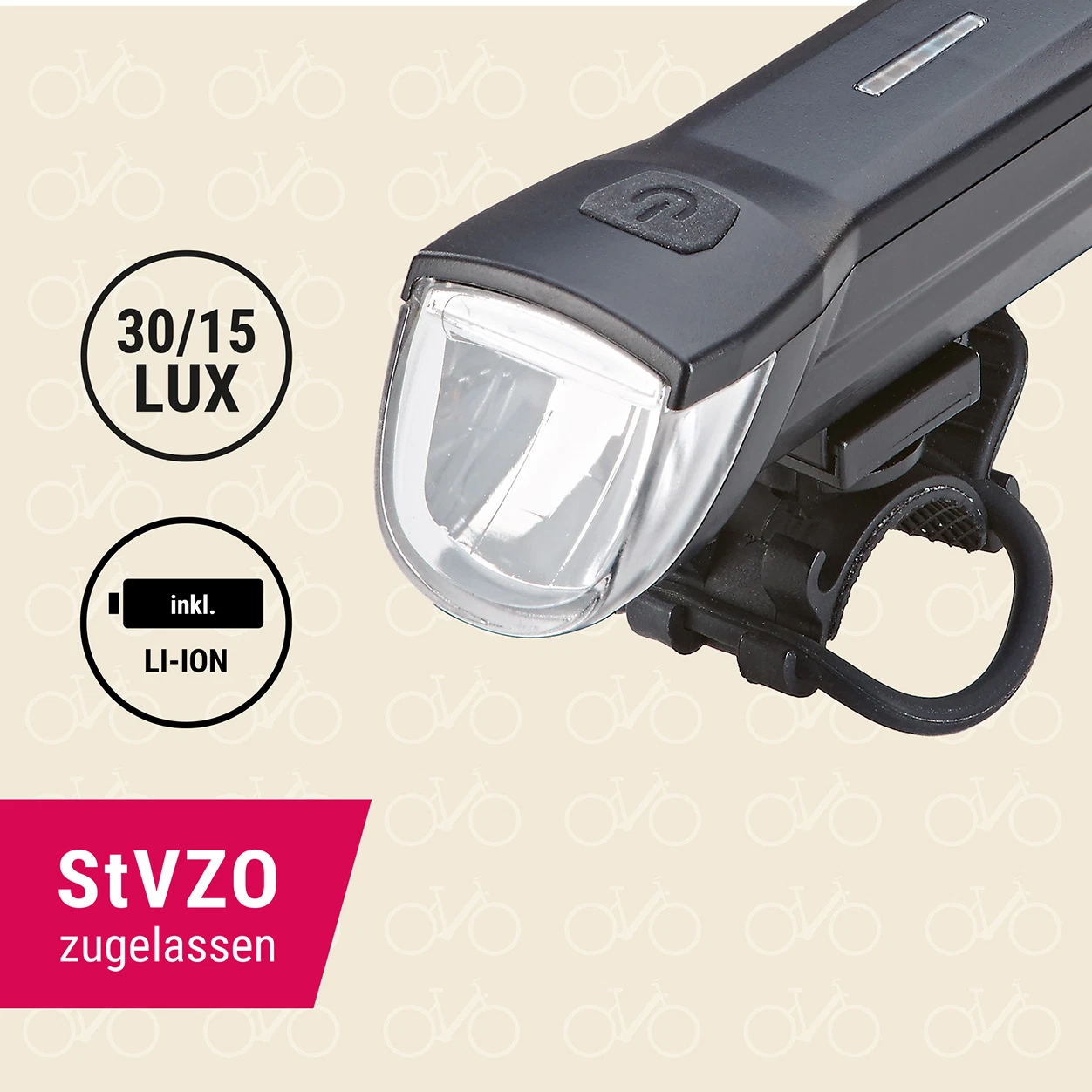 Frontscheinwerfer 30 Lux - seitliche Ansicht