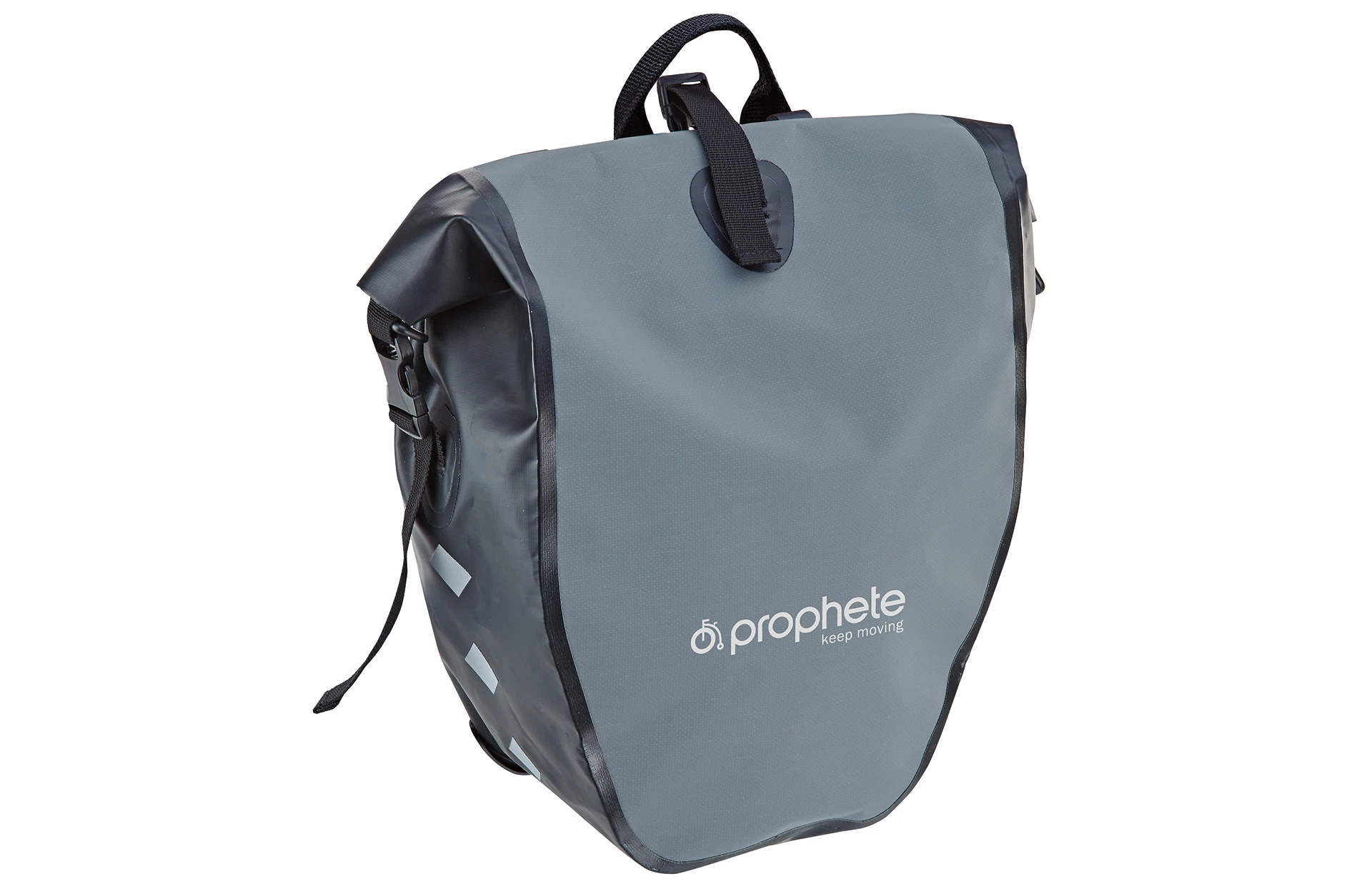 Packtasche grau Prophete - diagonale Ansicht auf weißem Grund