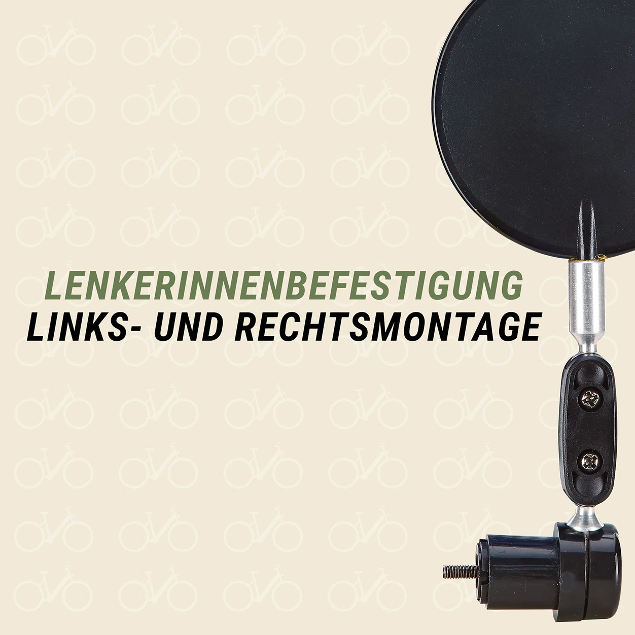 Fahrradspiegel Mini Lenkerinnenbefestigung Links und Rechtsmontage - Ansicht von hinten