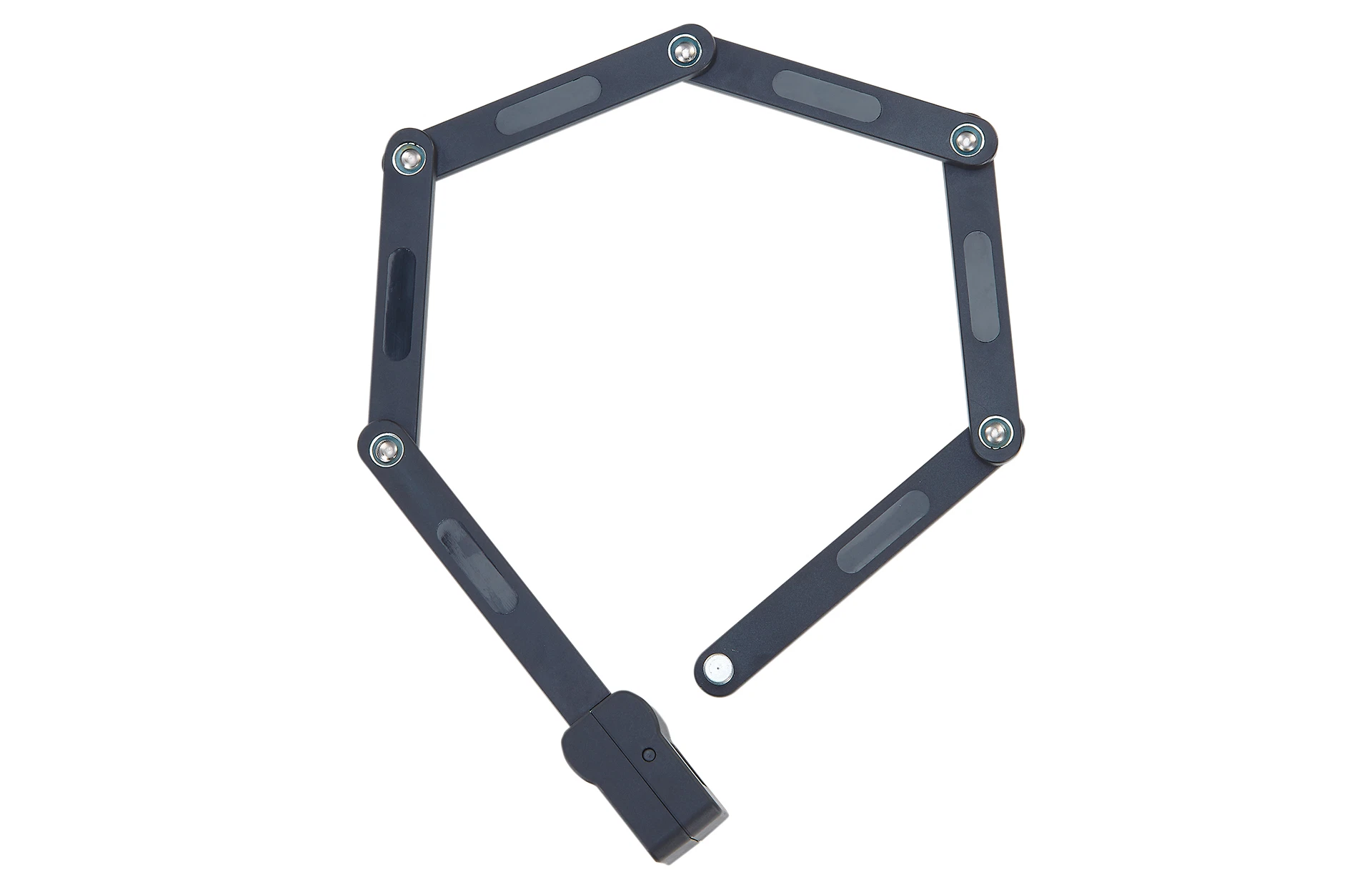 Faltschloss geöffnet - Ansicht von oben auf weißem Grund